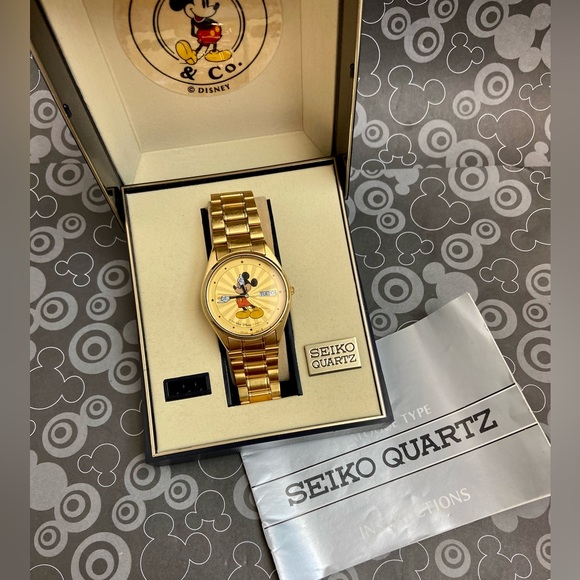 Vintage Disney x Seiko Starburst Mickey Mouse Men’s Unisex Watch with Box - Picture 2 of 13
